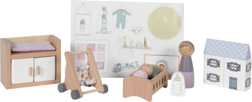 Little Dutch houten poppenhuis uitbreidingsset babykamer 11 delig online kopen