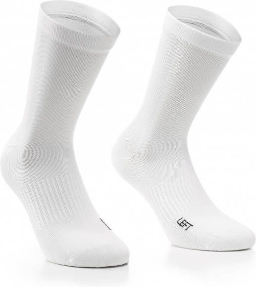 Assos Essence Socks High Twin Pack Fietssokken maat II 43 46, wit/grijs