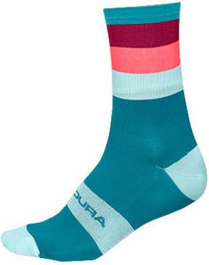 Endura Bandwidth Striped Socks Fietssokken/XL, turkoois