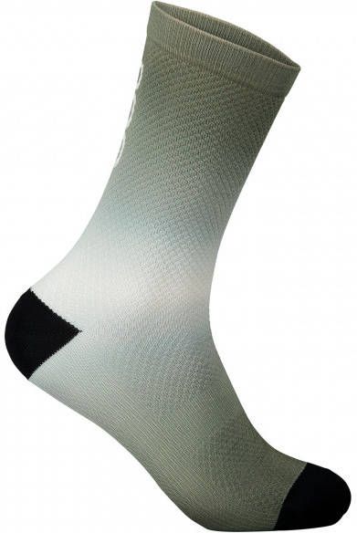 POC Essential Print Sock Long Fietssokken 39, olijfgroen/grijs