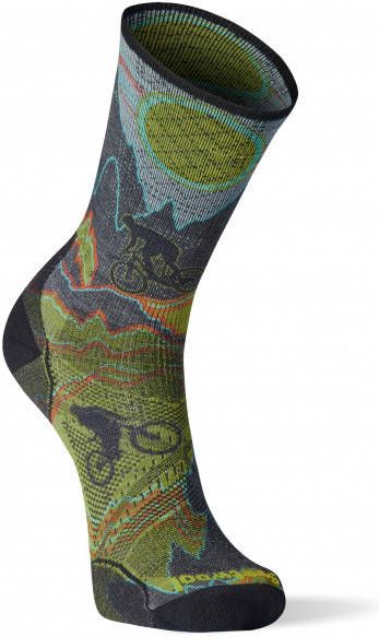SmartWool Perfpormance Cycle Zero Cushion Print Crew Fietssokken, meerkleurig