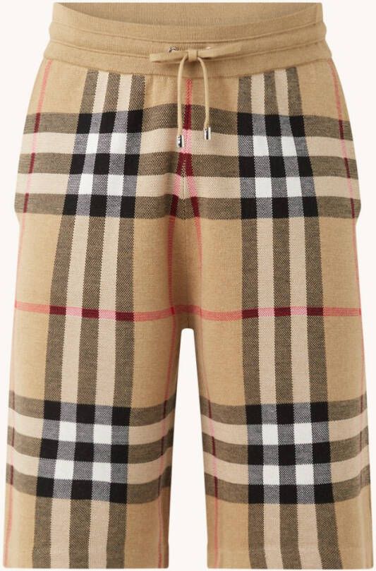 Burberry Loose fit fijngebreide korte broek in zijdeblend met ruitdessin