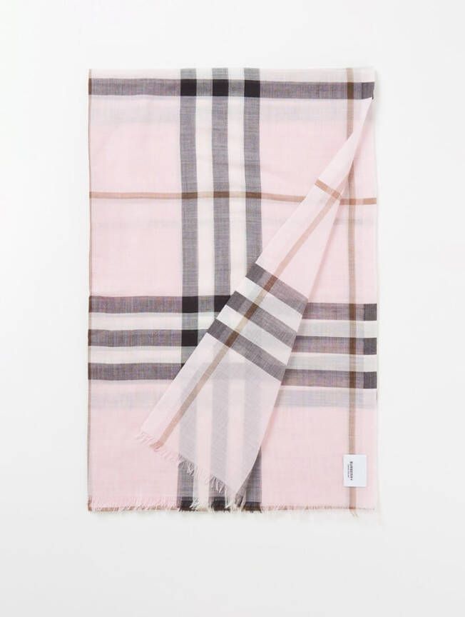 Burberry Sjaal in zijdeblend met logo 220 x 70 cm