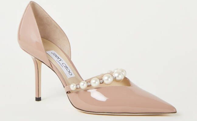 Jimmy Choo Aurelie sandalette van lakleer met kristal