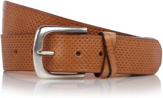 Profuomo lederen riem stippen bruin Heren