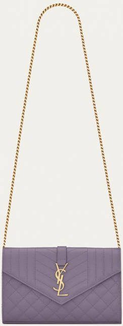Saint Laurent Envelope portemonnee van kalfsleer met schouderriem