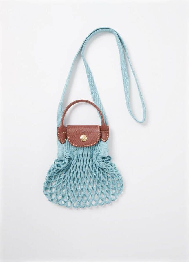 Longchamp Le Pliage Filet handtas met leren details