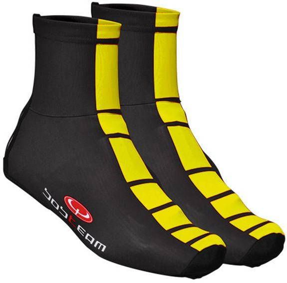 Fietsoverschoenen, BOBTEAM COLORS thermo-overschoenen, zwart-neon overschoenen,