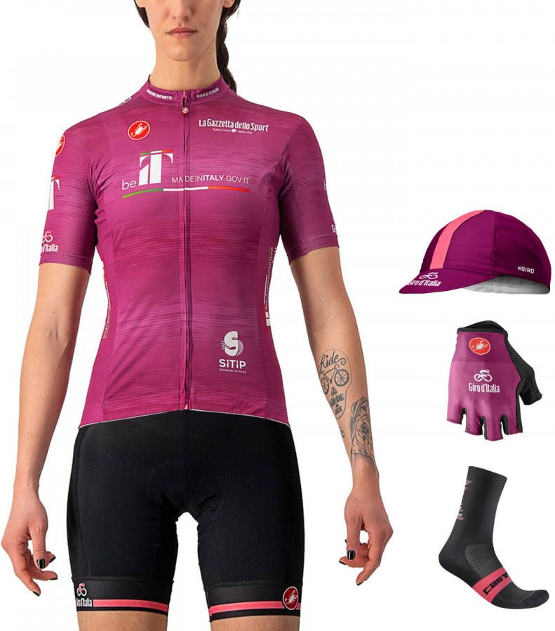 Castelli GIRO D'ITALIA Maglia Ciclamino 2022 Dames Maxi Set(5 stukken)maxiset(5 artike