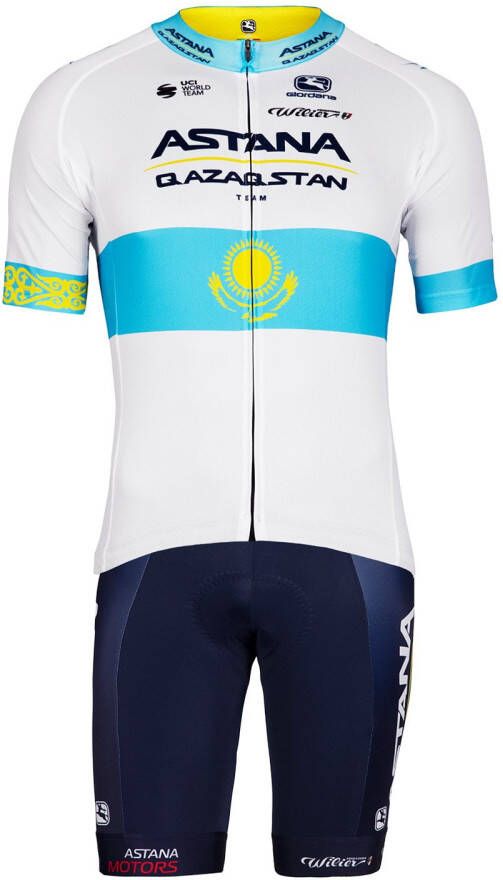 Giordana ( fietsshirt + fietsbroek)ASTANA QAZAQSTAN TEAM Kazachse kampioen 2022 Set(2 st