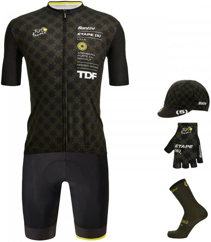 Santini TOUR DE FRANCE Lille Arenberg 2022 Maxi Set(5 stukken)maxiset(5 artikelen ), v