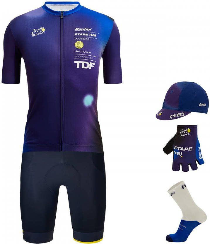 Santini TOUR DE FRANCE Lourdes Hautacam 2022 Maxi Set(5 stukken)maxiset(5 artikelen )