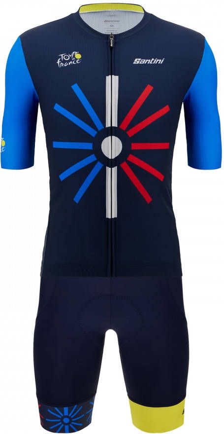 Santini TOUR DE FRANCE Trionfo 2023 Set(fietsshirt + fietsbroek)set(2 artikelen ), voo