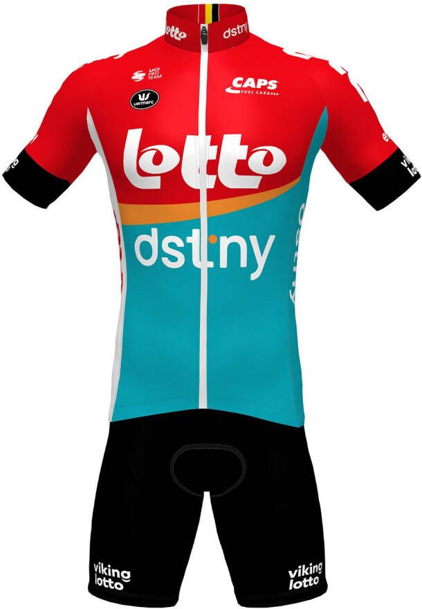 Vermarc LOTTO DSTNY 2023 Set(fietsshirt + fietsbroek)set(2 artikelen ), voor heren, Fi