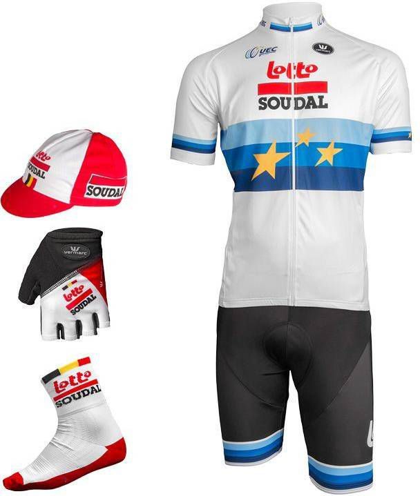 LOTTO SOUDAL Europees kampioen 2019 Maxi-Set (5 stukken), voor heren, Fietskledi
