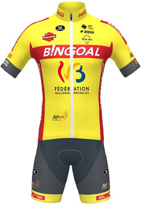 Vermarc WALLONIE BRUXELLES 2021 Set(fietsshirt + fietsbroek ), voor heren, Fietskleding