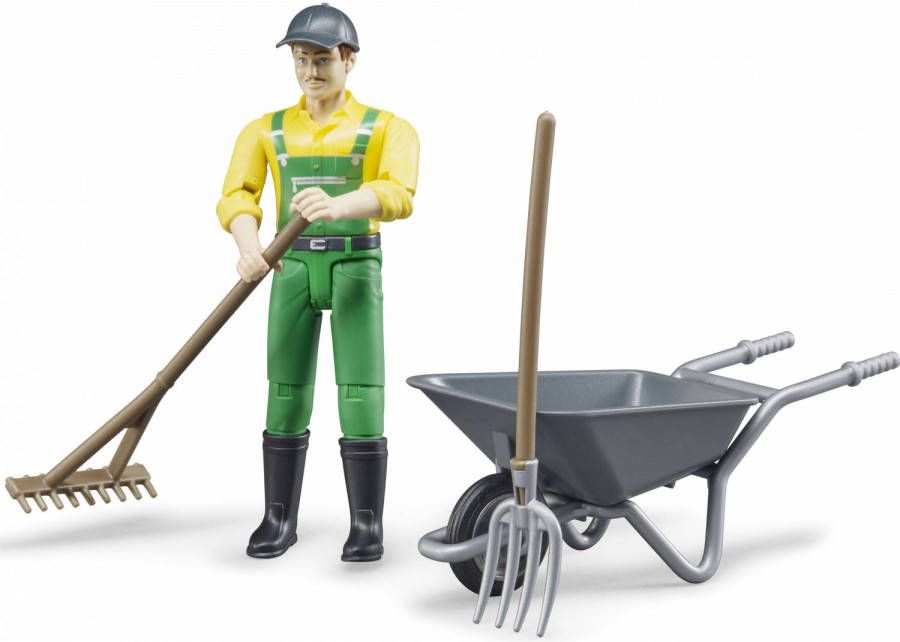 Bruder Gemeentewerker Met Accessoires Groen 4 delig