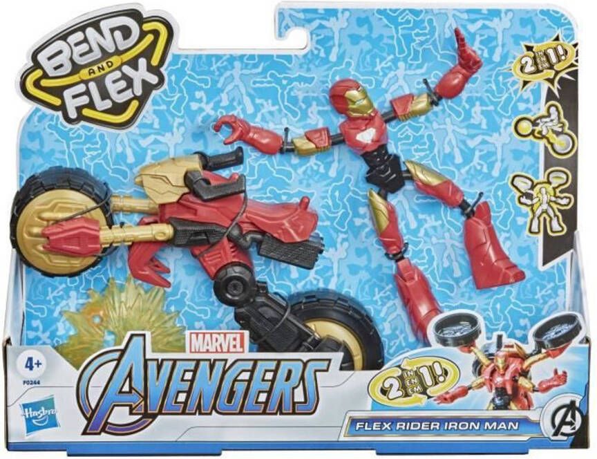 Marvel Avengers Iron man Bend & Flex Figuur En Voertuig 15 Cm