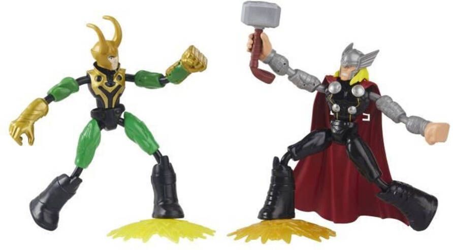 Marvel Spider man Pak Met 2 Figuren Thor En Loki Bend & Flex 15 Cm