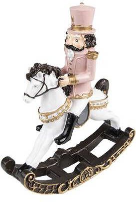 Clayre & Eef Kerstdecoratie Notenkraker 18 Cm Roze Kunststof Decoratief Figuur Decoratieve Accessoires Woonaccessoires