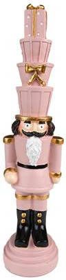 Clayre & Eef Kerstdecoratie Notenkraker 33 Cm Roze Kunststof Decoratief Figuur Decoratieve Accessoires Woonaccessoires