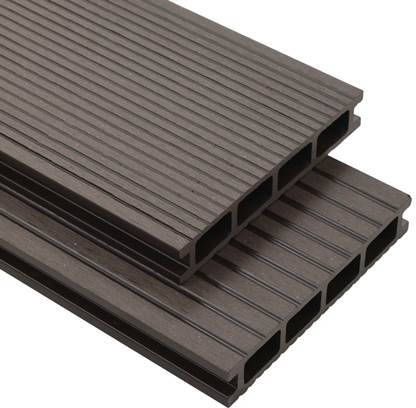 VIDAXL Terrasplanken HKC met accessoires 25 m², 4 m donkerbruin