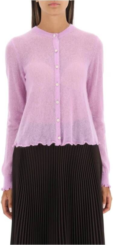 TORY BURCH mohair crewneck cardigan , Paars, Dames