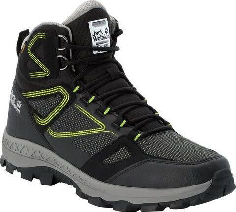 Jack Wolfskin Downhill Texapore Mid Wandelschoenen Zwart/Limoengroen