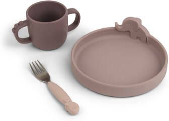 Done by Deer Baby Accessoires Peekaboo Dinner Set Deer Friends Roze