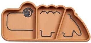 Done by Deer Baby Accessoires Silicone Stick and Stay Snackplate Croco Geel