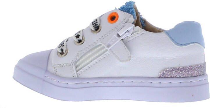 Shoesme SH22S010 D leren sneakers met glitters wit/multi
