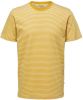 SELECTED HOMME gestreept T shirt SLHNORMAN180 van biologisch katoen golden spice/bright white online kopen